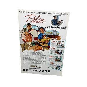 1948 Greyhound Bus Relax Transportation Travel Original Print Ad 40s